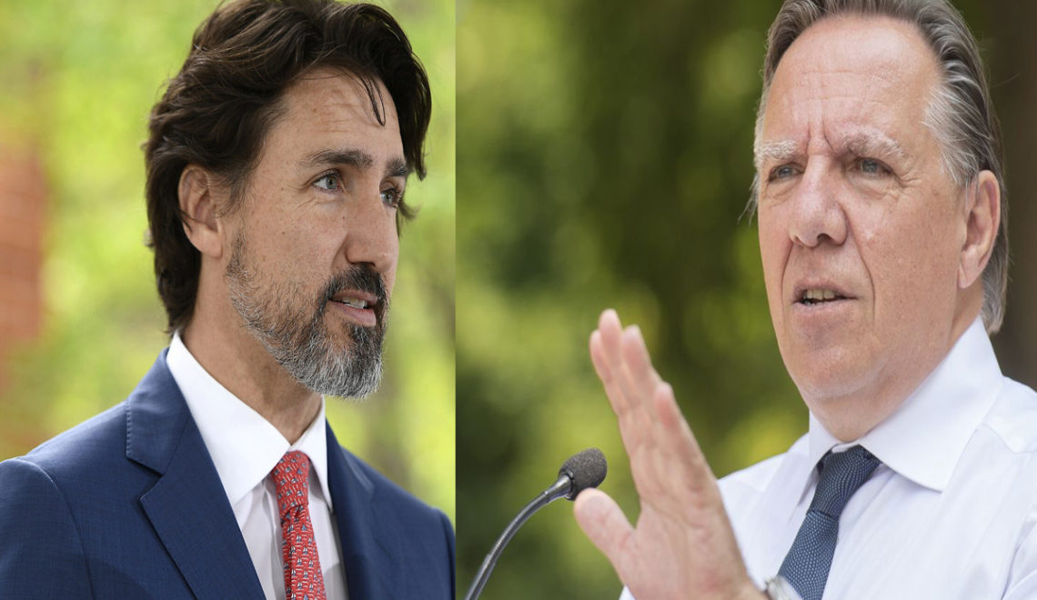 François Legault, premier ministre du Québec et Justin Trudeau, PM du Canada